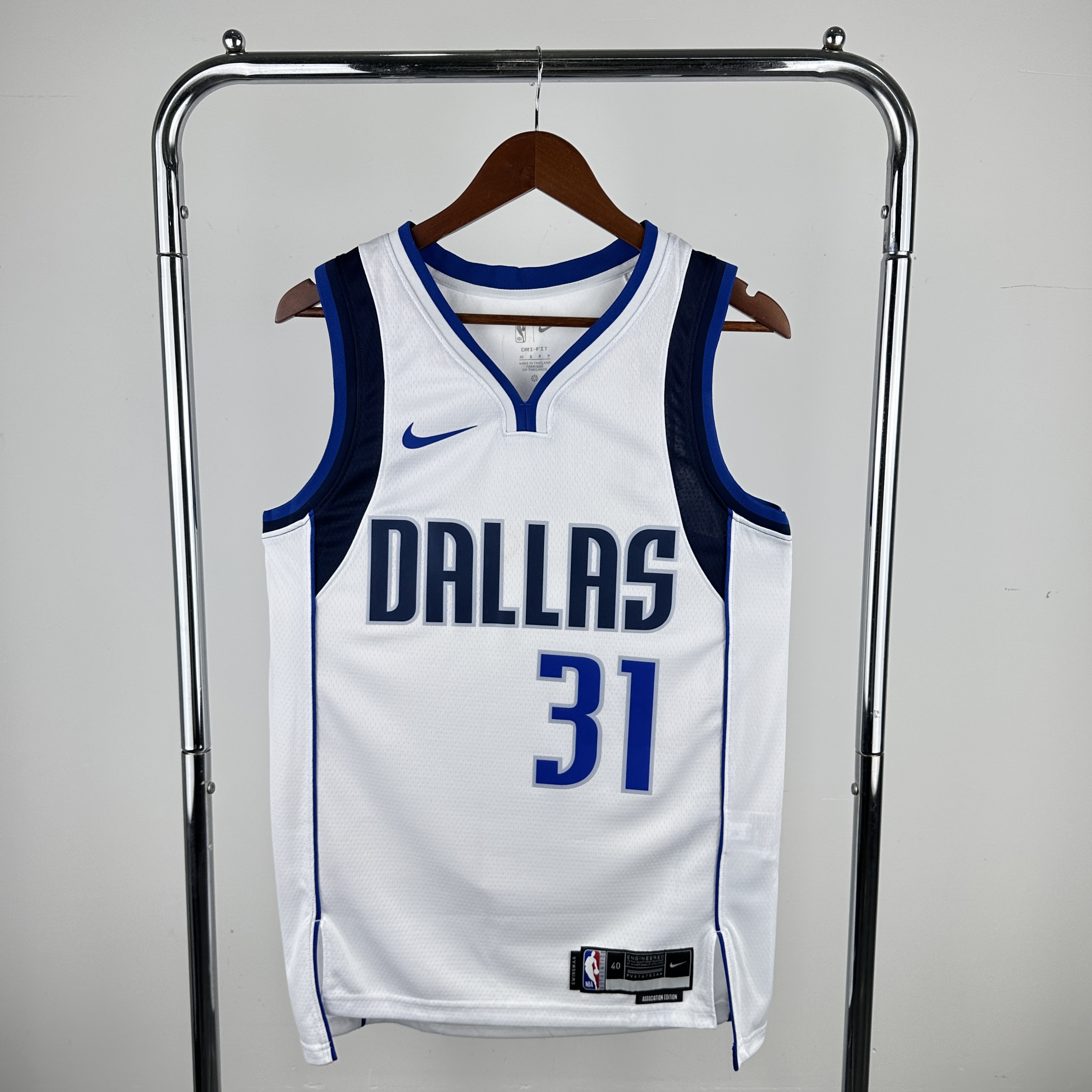 Men Dallas Mavericks 31 Thompson White Seasons Nike 2024 NBA Jersey